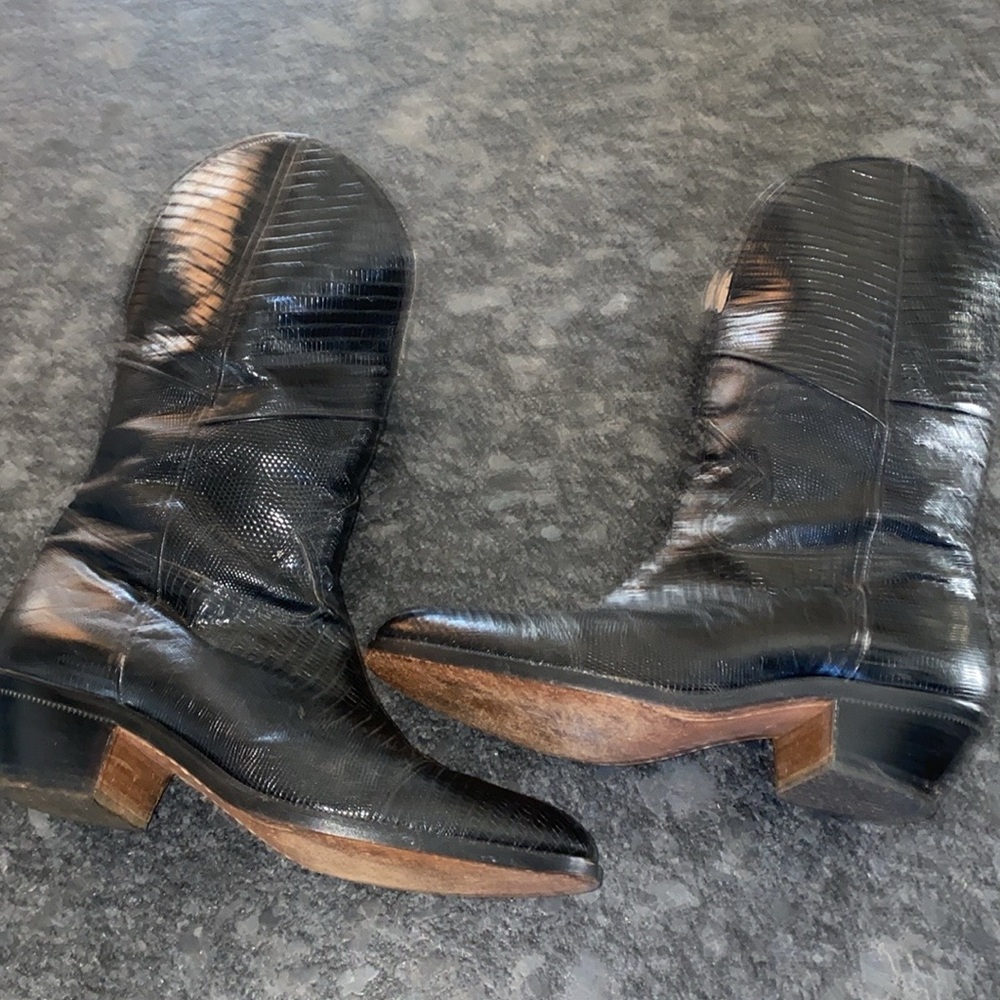 Vintage Italian Ottorino Bossi lizard skin boots 7